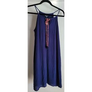Lily Rose Women's Dress Size M Navy Blue Casual Rayon Polyester Blend